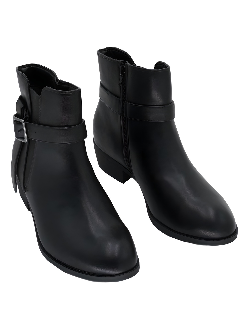 Journee Collection Womens Devina Black Ankle Boots Size 9W